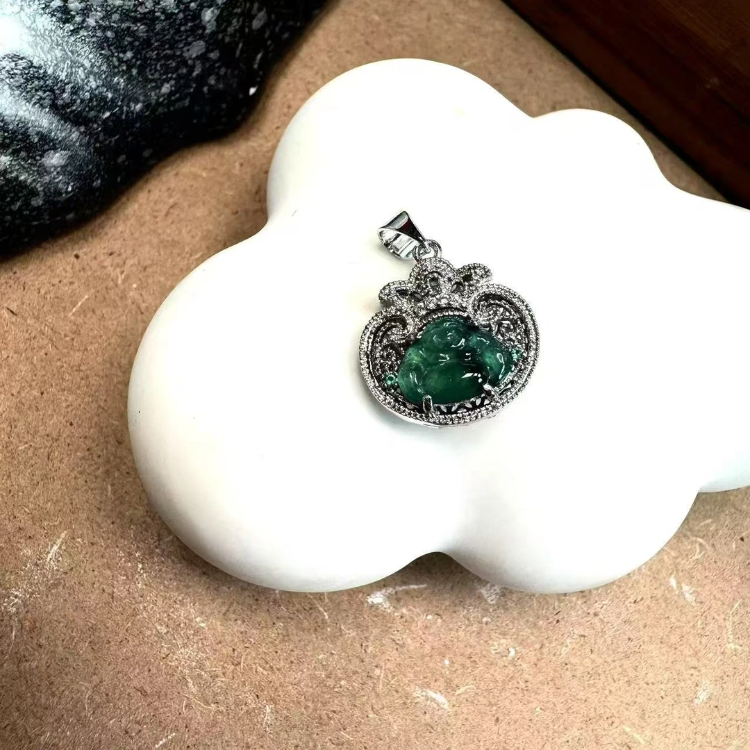 吊坠 新中式老蓝水佛公吊坠AE1195