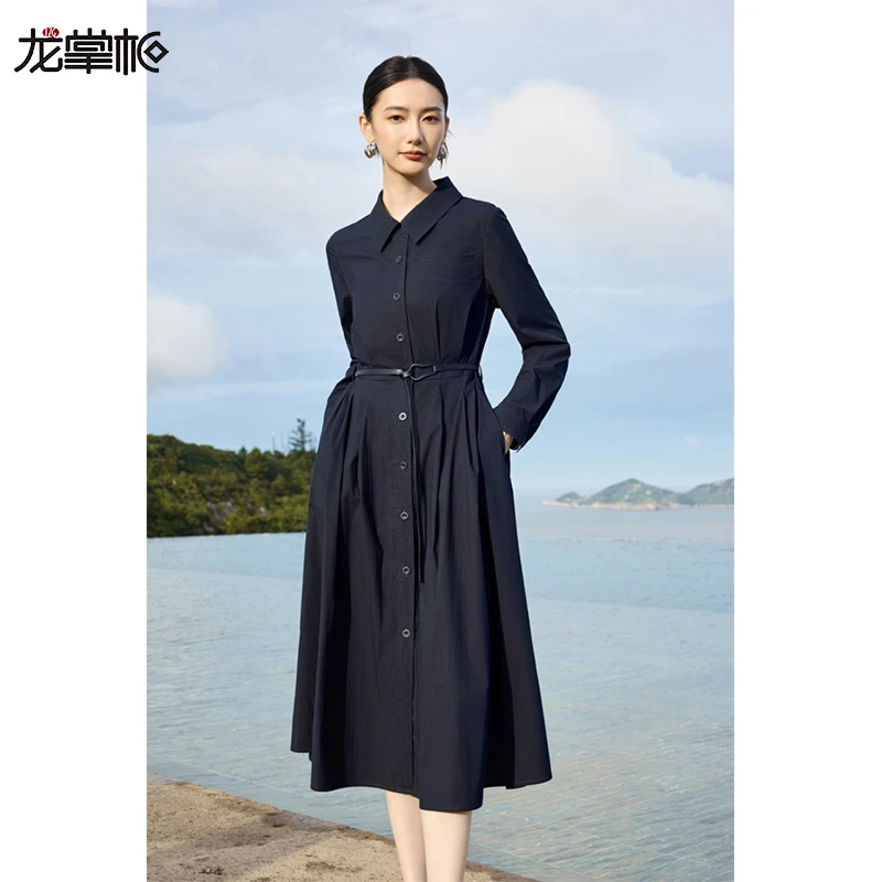 【龙掌柜Ⅰ】2025秋季时尚气质收腰显瘦超显瘦长款连衣裙867113