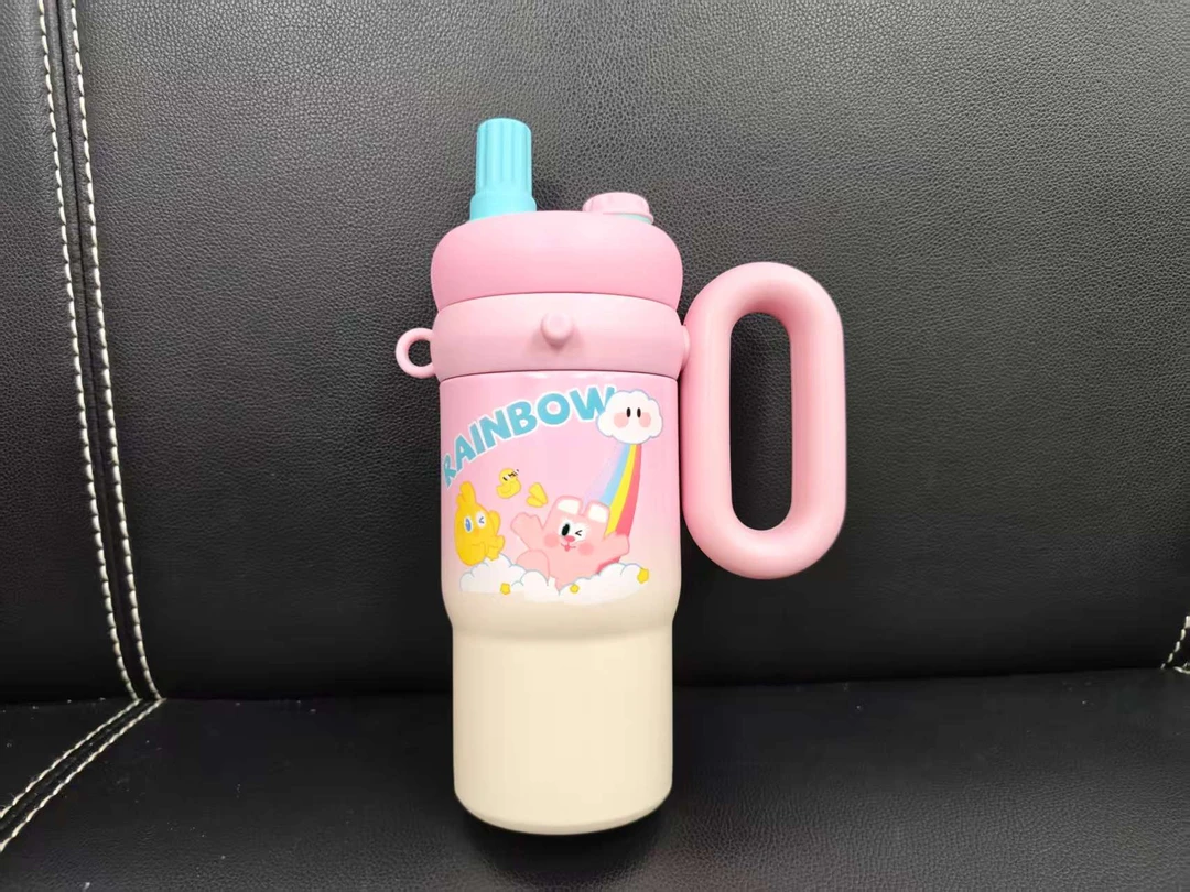 网红爆款卡通公仔不锈钢保温杯手提吸管杯子可爱高颜值水杯GZG