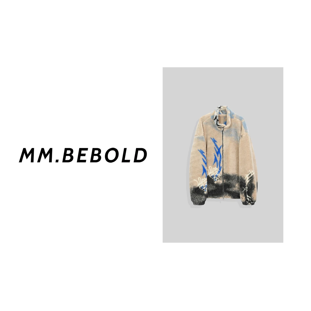 人造皮草 【妙姐精选】涂鸦森林 拼色提花宽松毛绒外套XYXS900