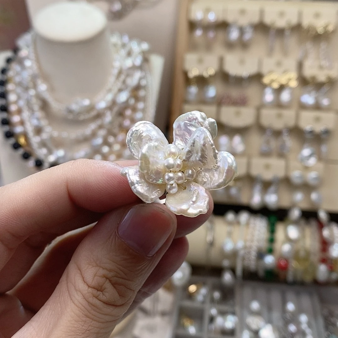 淡水珍珠戒指合金