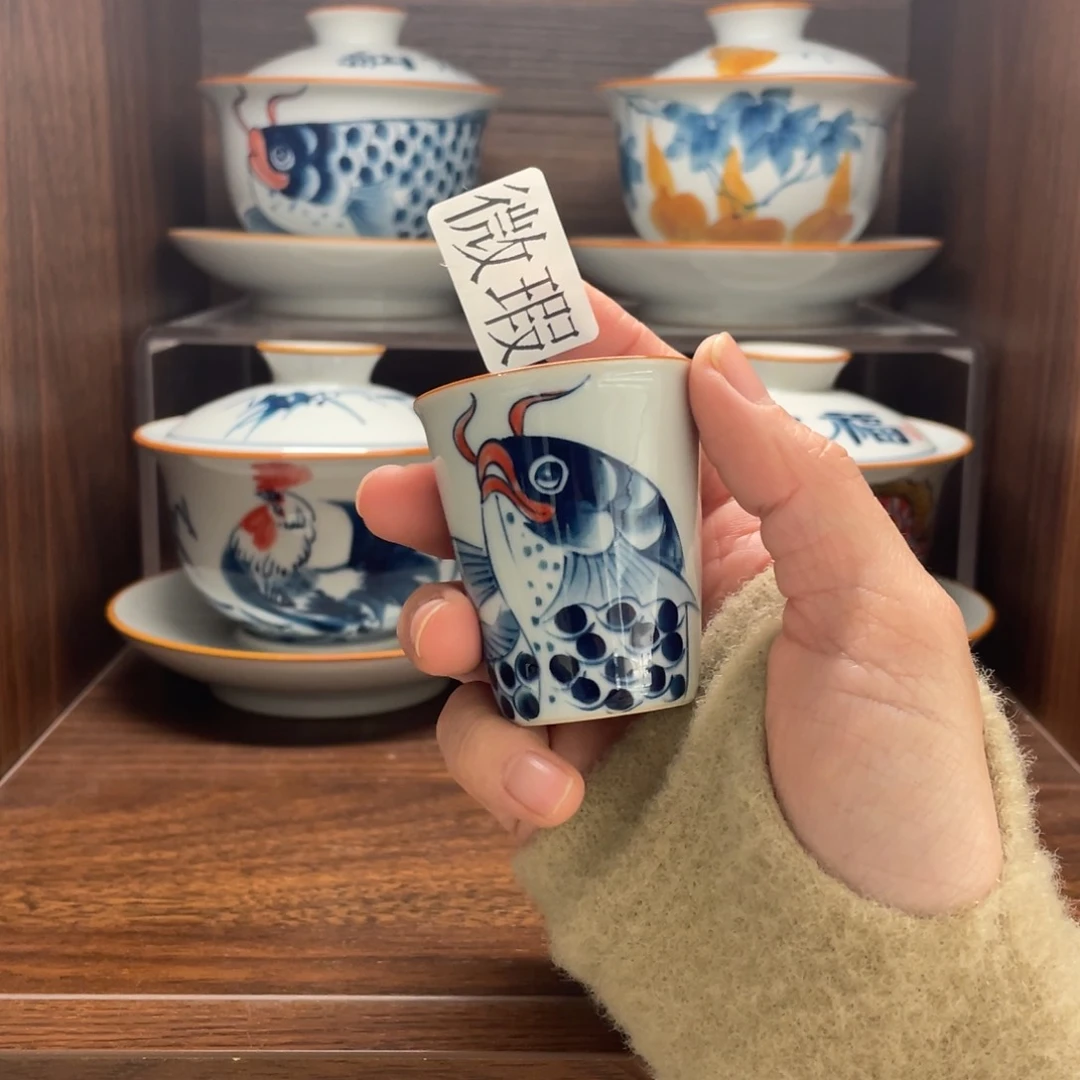 微瑕釉下彩纯手绘