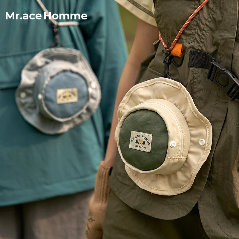 mrace徒步系列 新款迷你斜挎包女创意小帽子零钱包便携挂脖包包男