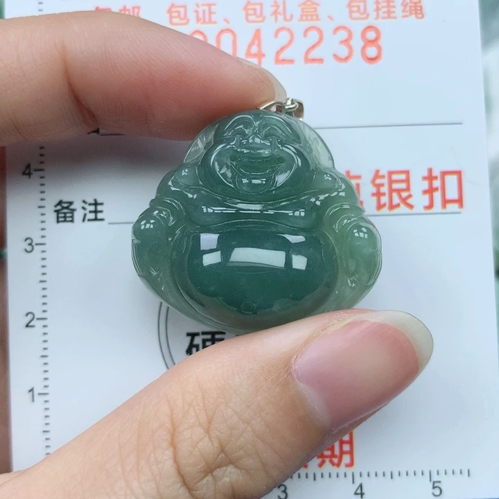翡翠颈饰银S925镶嵌天然翡翠a货