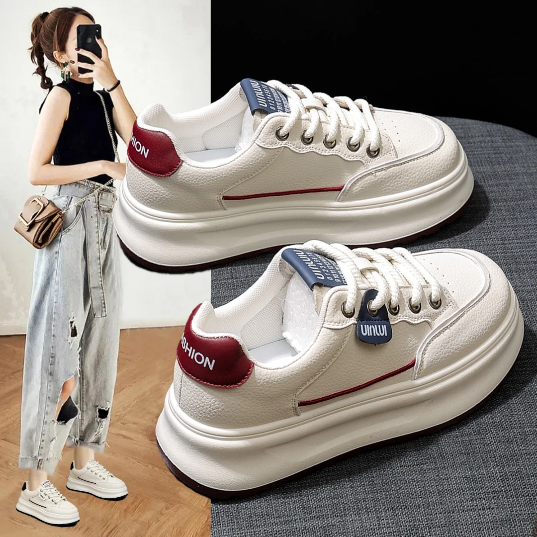 2025新款春季小白鞋女板鞋平底厚底女鞋运动休闲鞋系网红百搭透气
