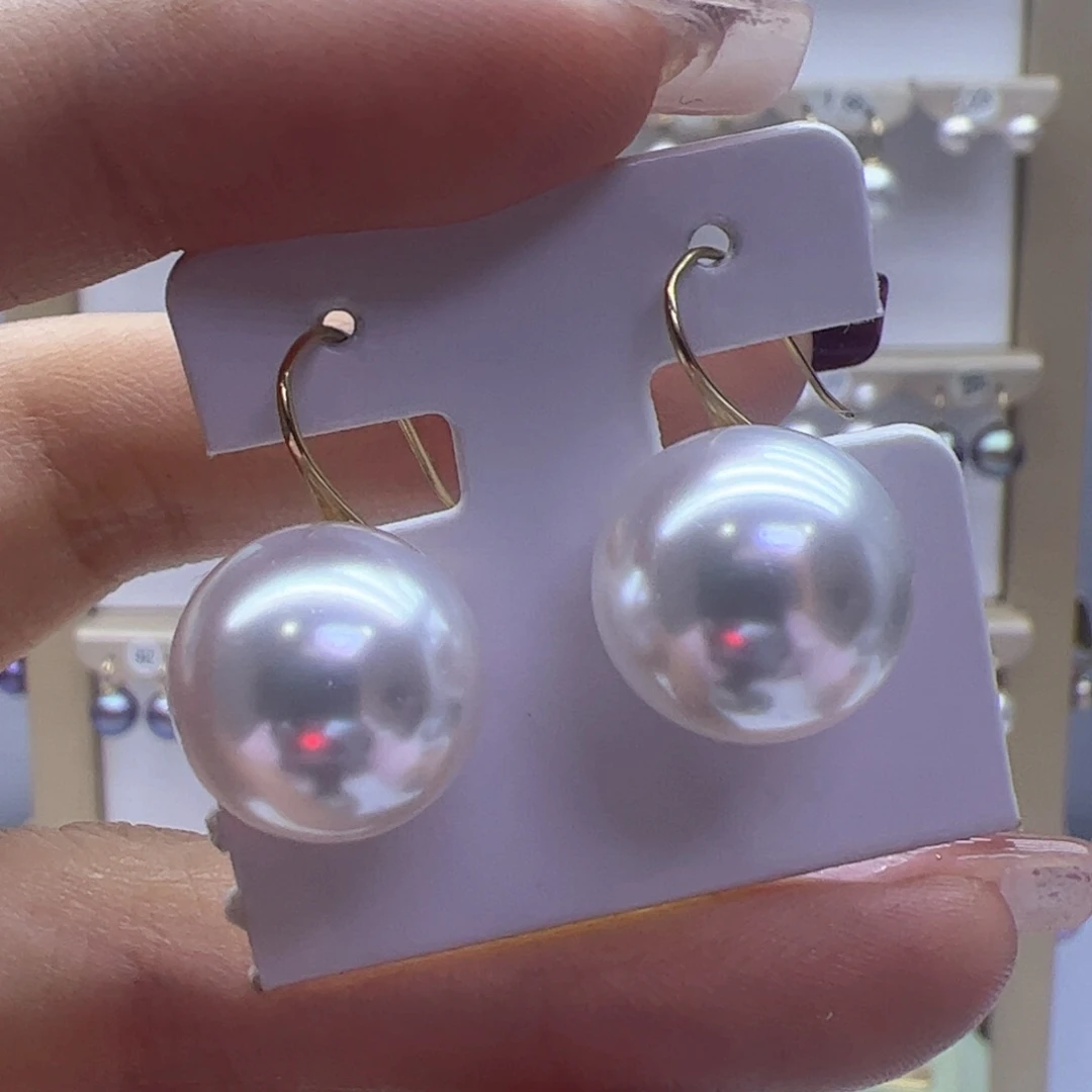 淡水珍珠耳饰18K金镶嵌