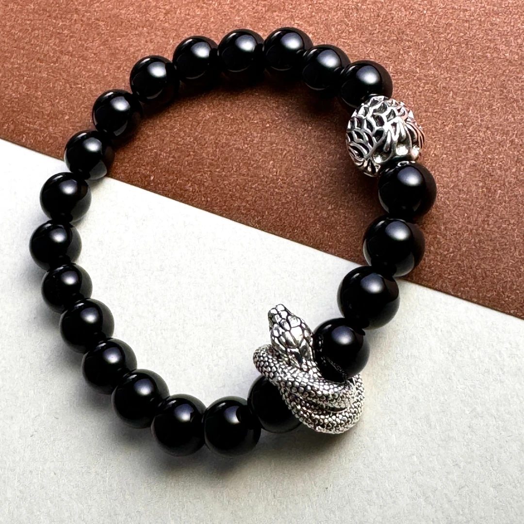 【大兵甄选】黑曜石2025年蛇年款多样性发货水晶