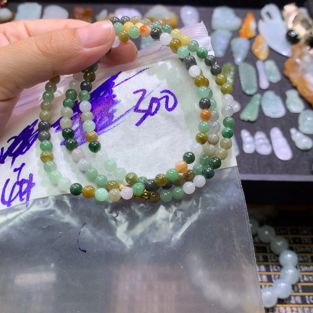 未镶嵌定制翡翠珠链卡4