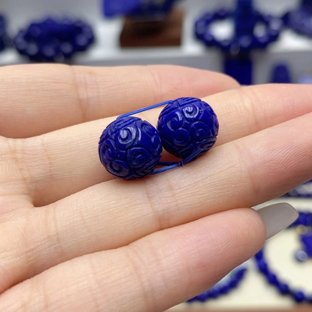 未镶嵌青金石对珠11mm