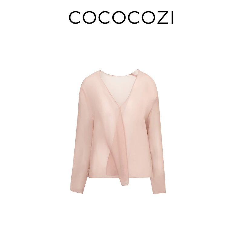 【LEO专属】COCOCOZI桑蚕丝开衫夏季新款乔其纱小衫252CO076CS