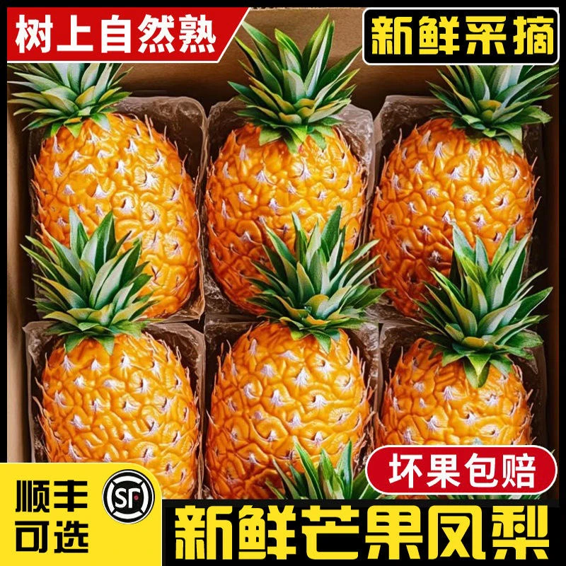 海南芒果凤梨直发新鲜水果台农23号芒果味金钻凤梨大菠萝顺丰直发