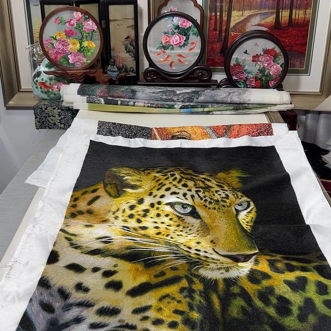 孑***语刺绣纯手工刺绣画
