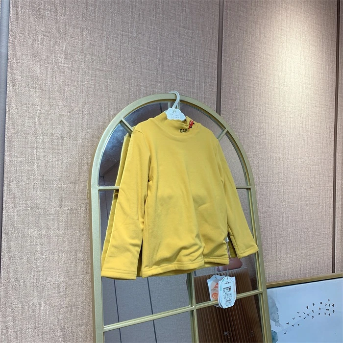 AM214   宝宝黄色半高领厚打底衫