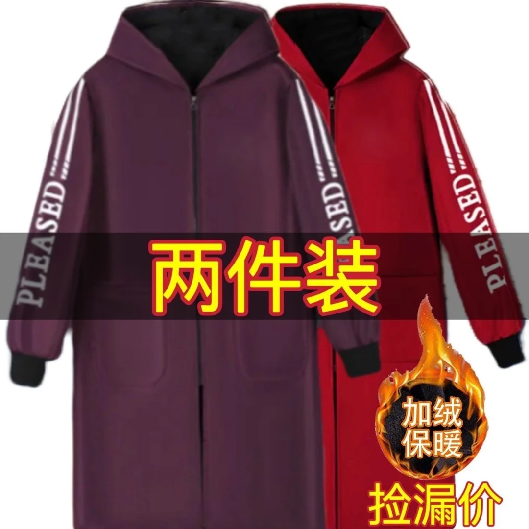 加绒冬季防水罩衣成人工作服耐脏厨房新款长袖女士防油外套围裙