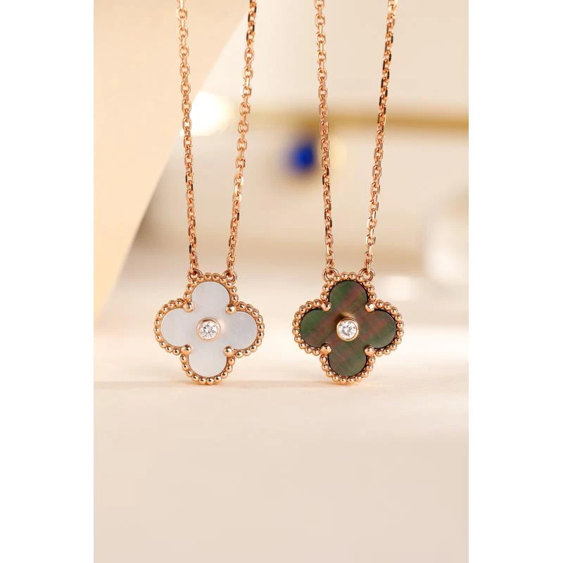 【直播福利】18K金钻石单花四叶草项链 CZ