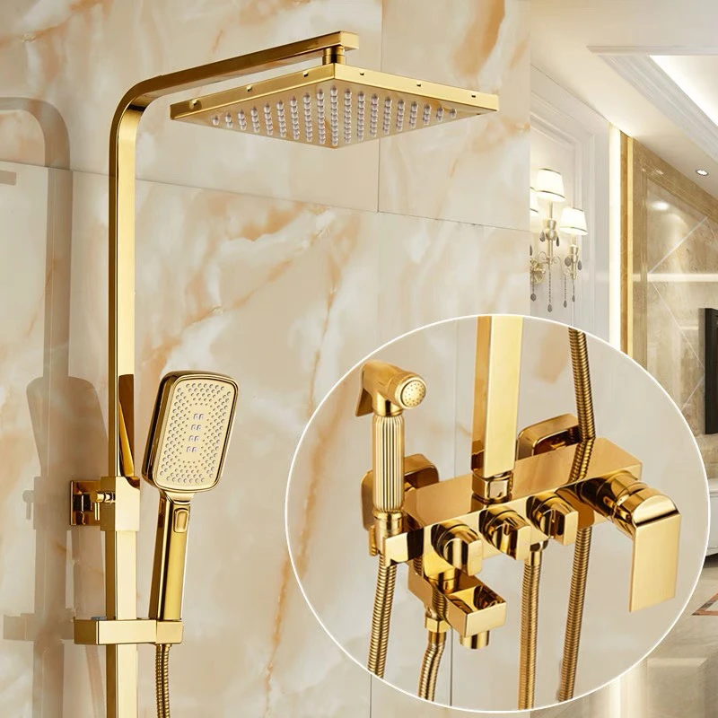 恒温金色全铜体淋浴花洒套装沐浴家用浴室淋雨喷头卫生间淋浴器