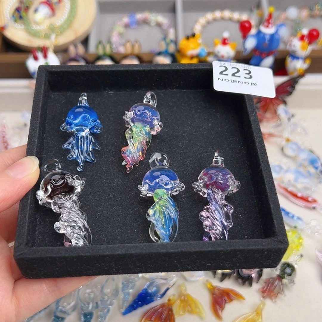 玻璃吊坠(不含链)223号水母五个