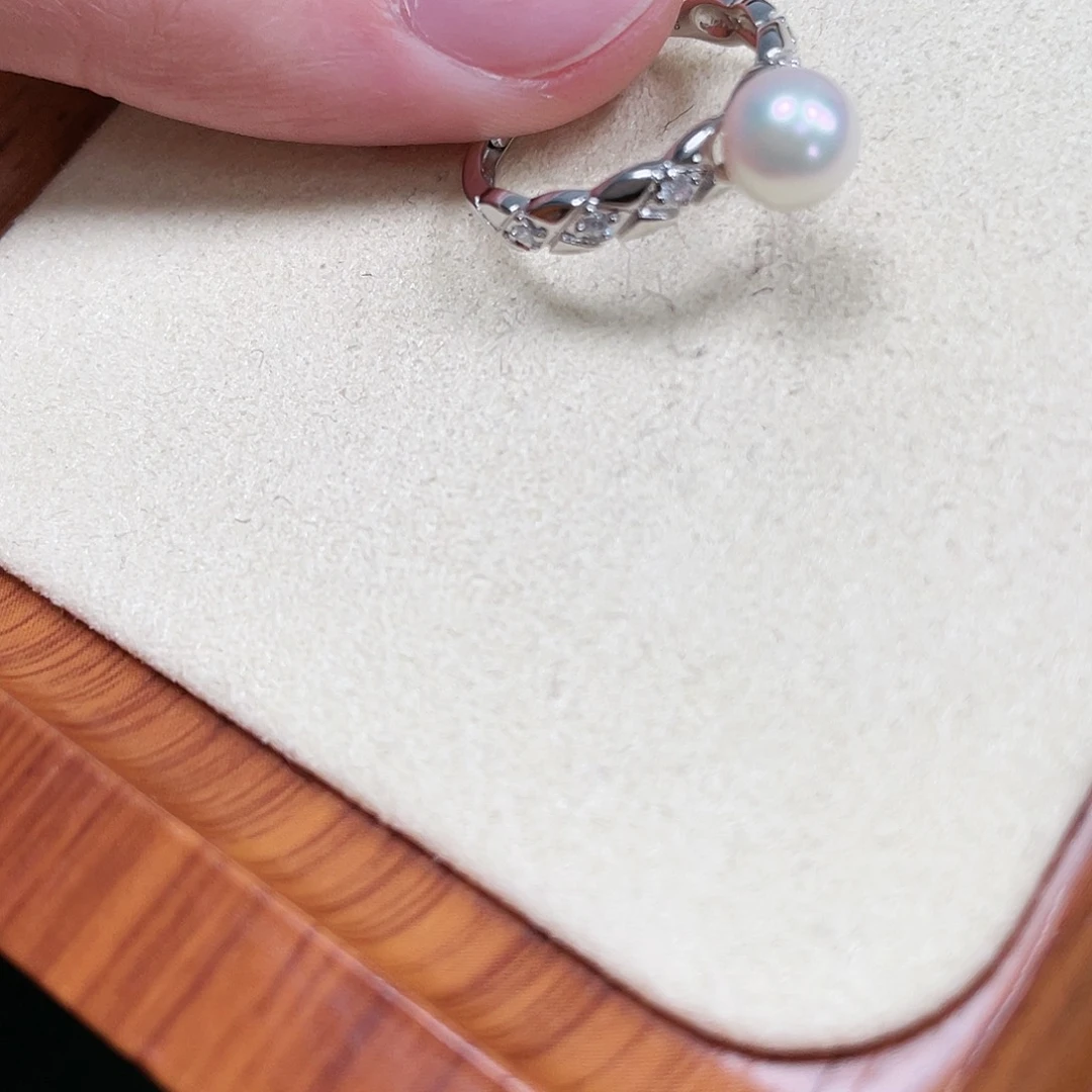 海水珍珠戒指银S925镶嵌