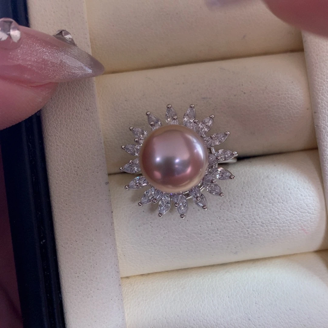 淡水珍珠戒指银S925镶嵌