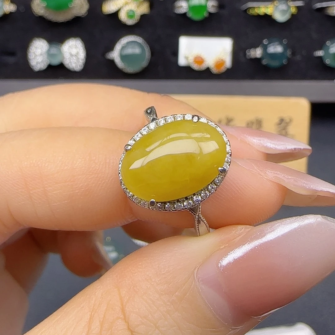 银S925镶嵌戒指翡翠