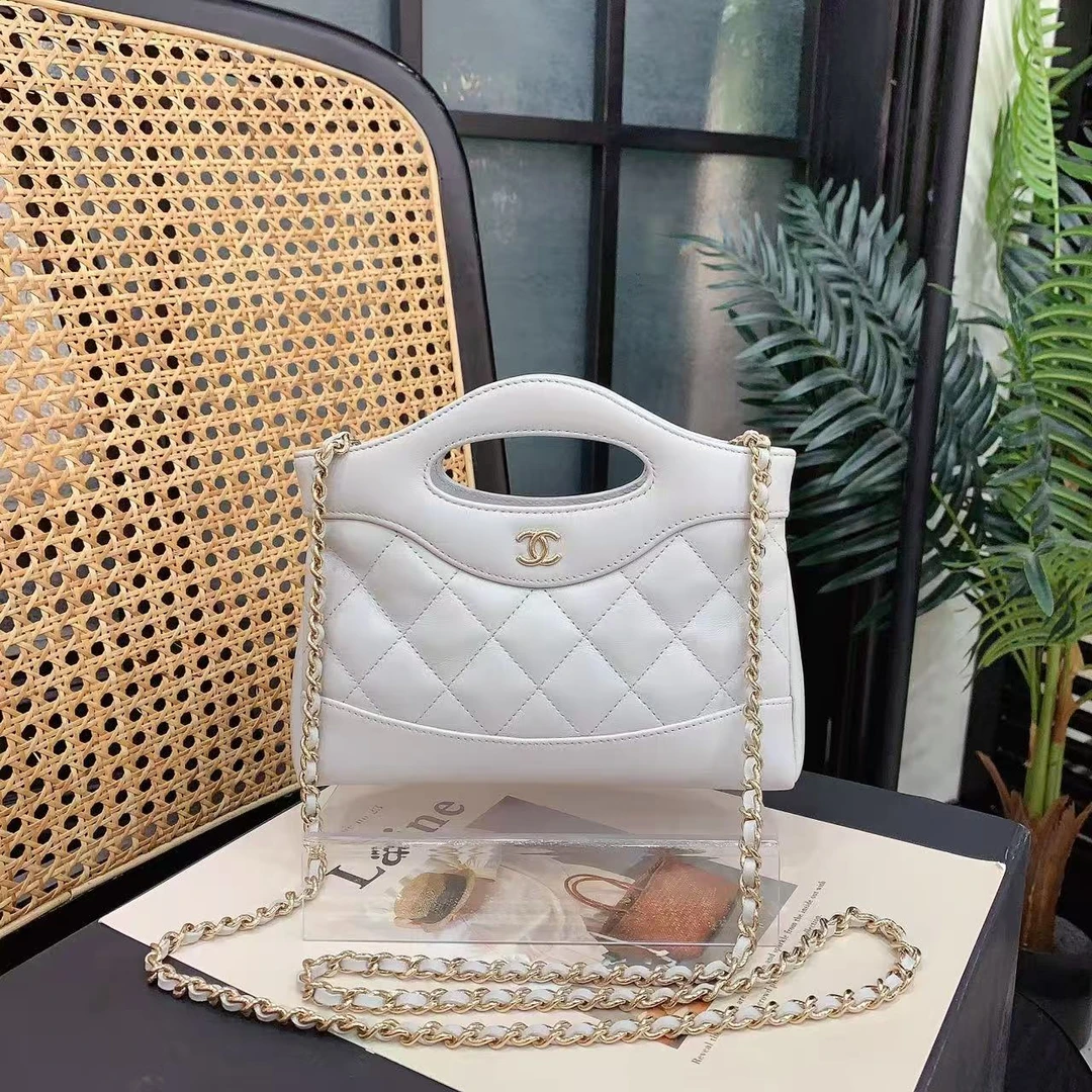 99新 Chanel/香奈儿 GGS25p 31bag nano灰金光泽芯片款55553949