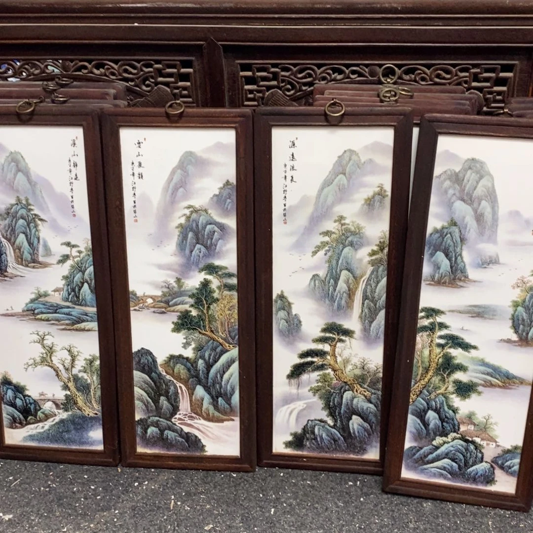 瓷片53*21*4景德镇瓷板画柴窑烧制