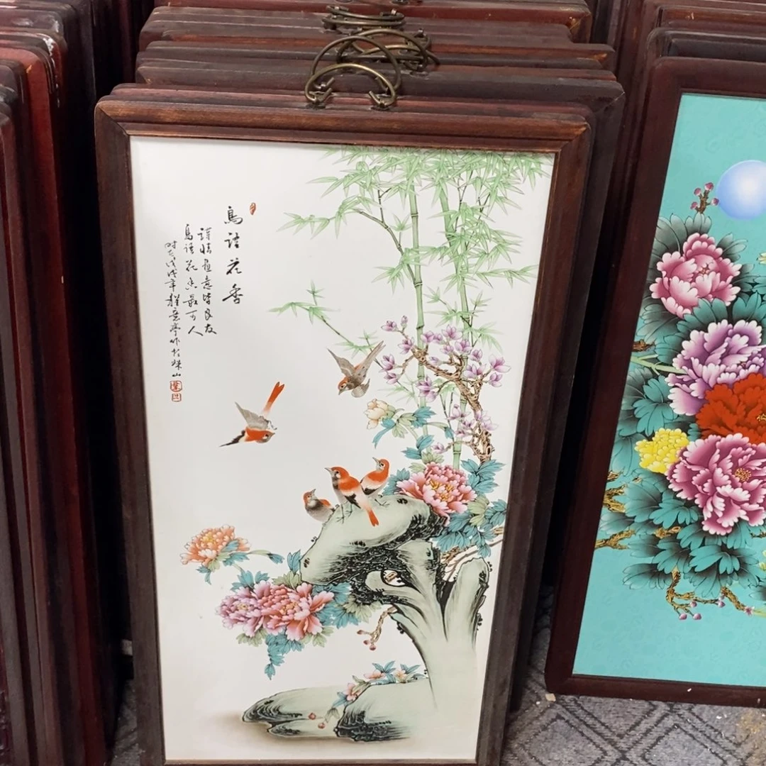 瓷86*46*1景德镇瓷板画柴窑烧制