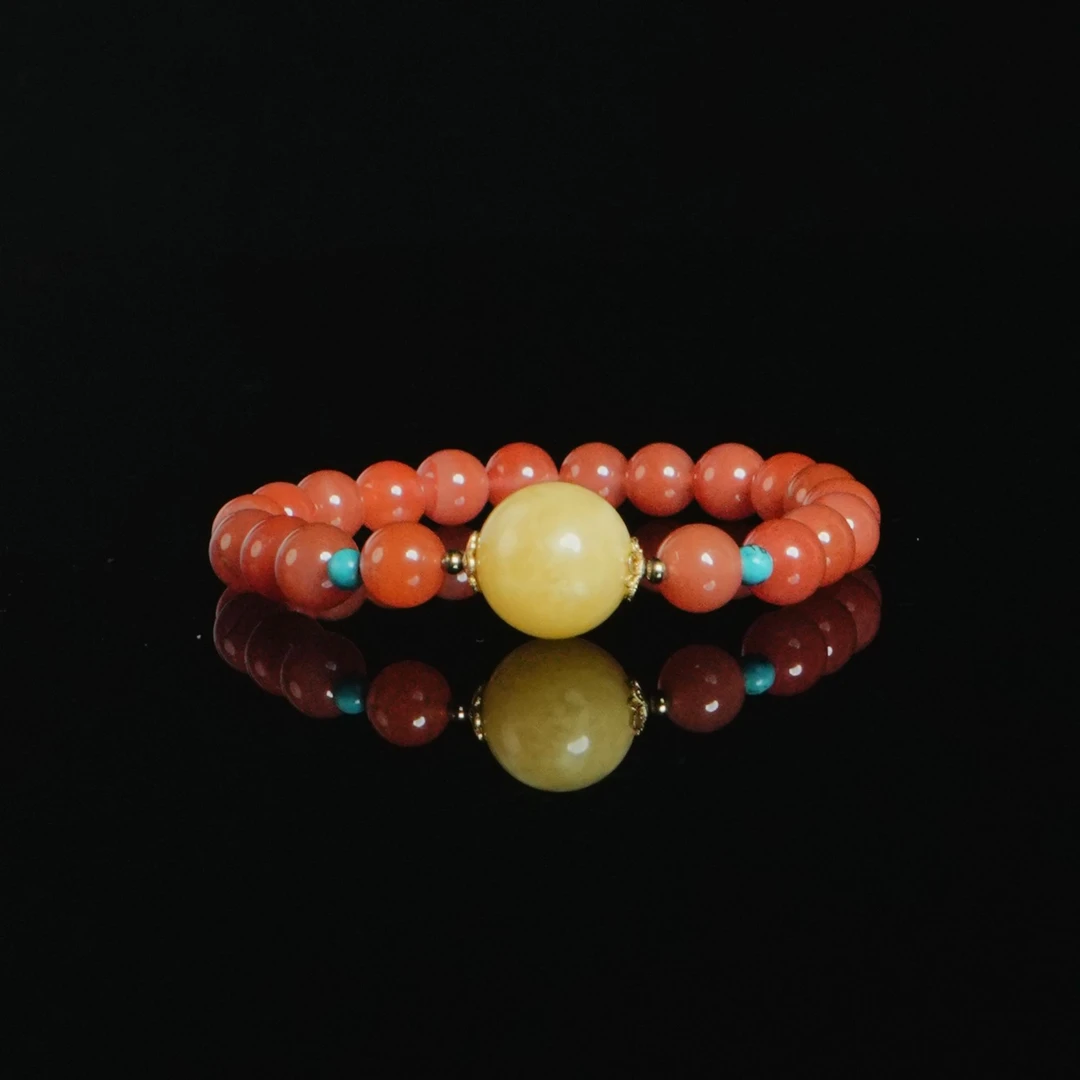 M5301 南红蜜蜡DIY手链 16.83g