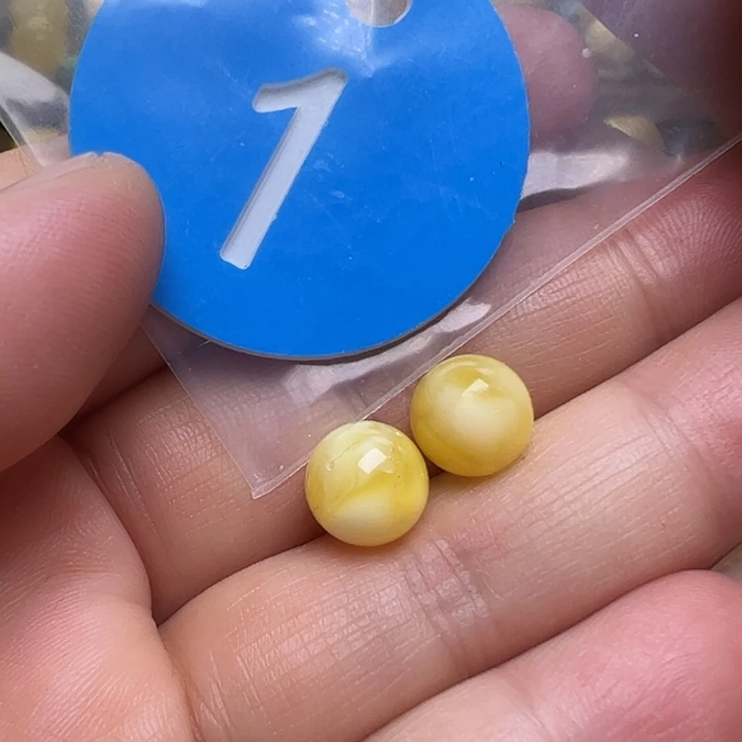 蜜蜡未镶嵌珠宝奇石8.7mm花粉