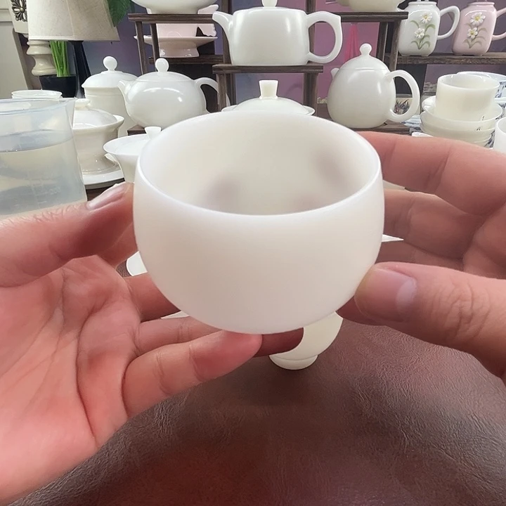 隐唐窑/璞玉素烧哑光面170ml罗汉主人杯