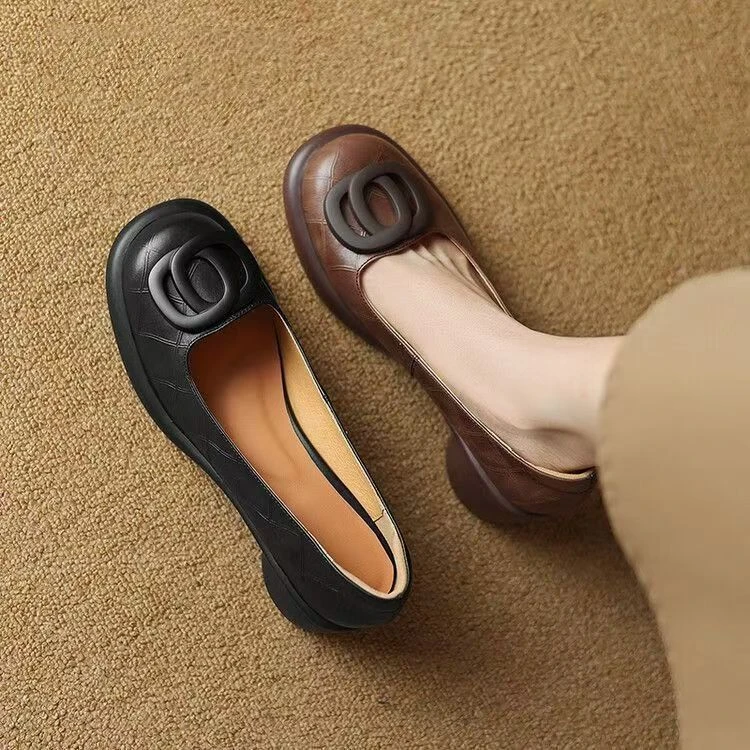 新百伦【断码】单鞋浅口增高夏季新款2025透气百搭复古软皮休闲松糕