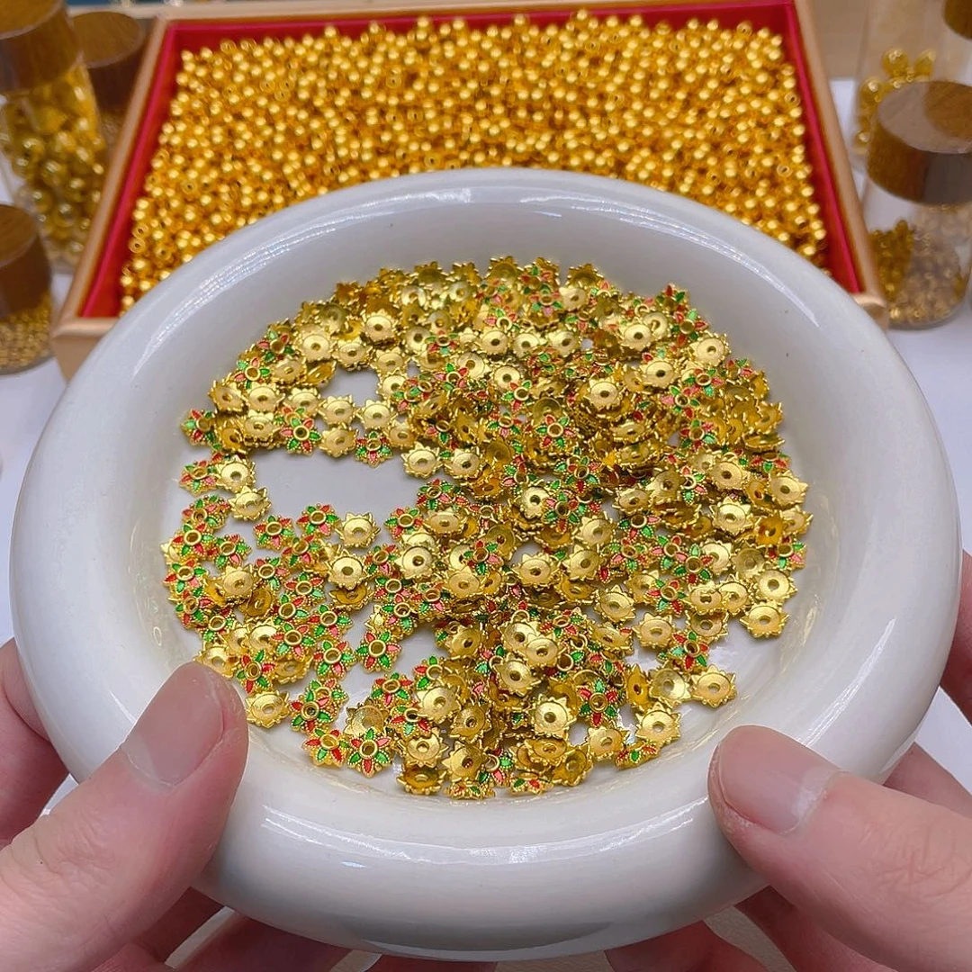 锆石铜合金珐琅彩花托20个