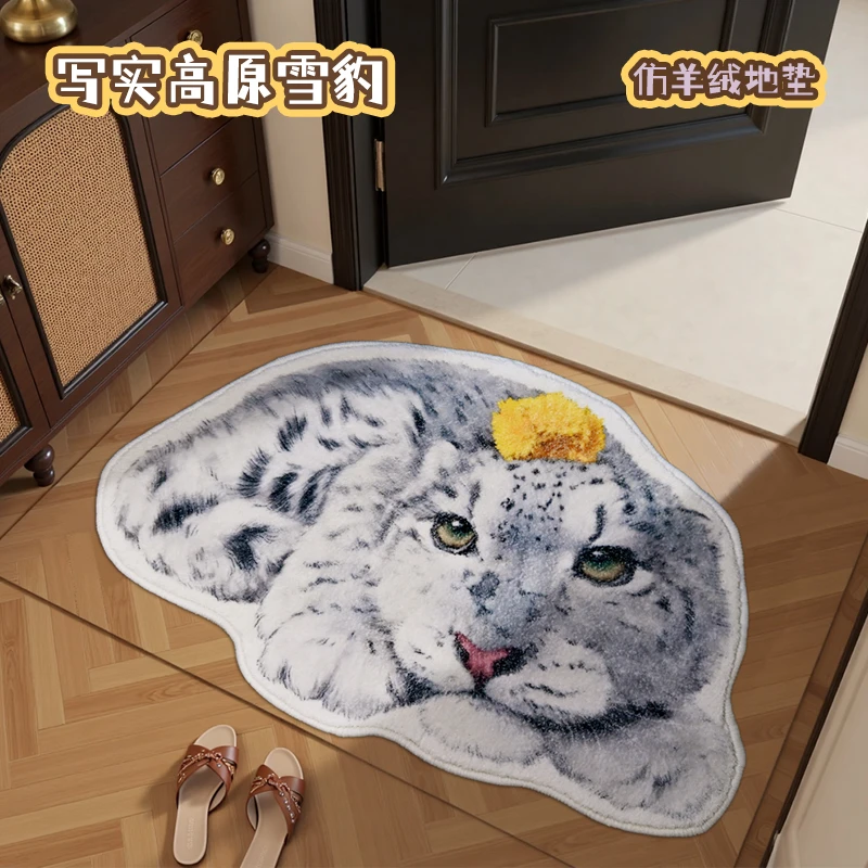 凌小芒写实高原雪豹地垫脚垫西宁野生动物园生态文创