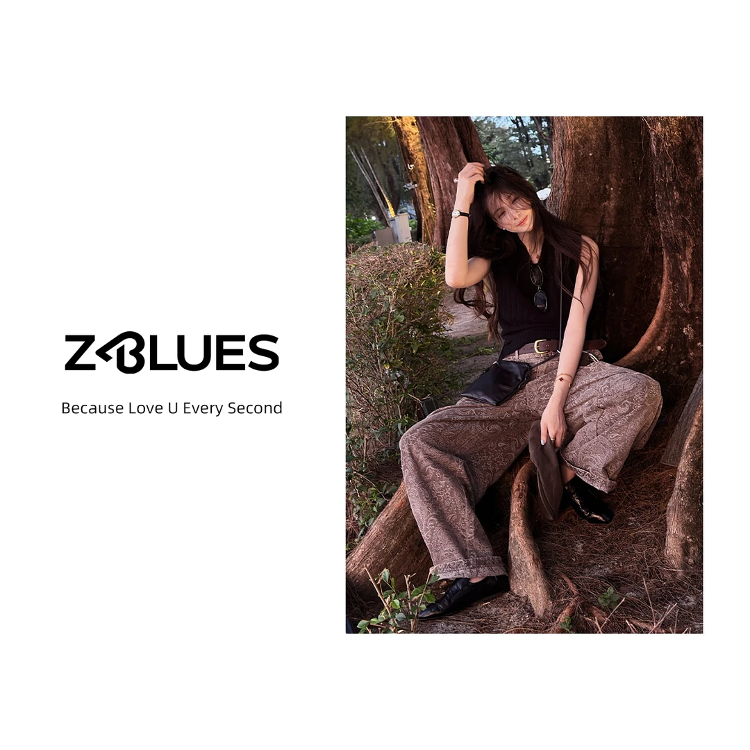 Z.blues【佩斯利】重工腰果花提花复古腔调弯刀牛仔裤YZXSJ8090