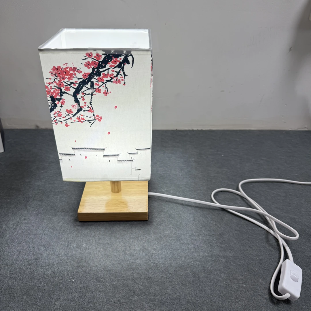 红梅款中国风创意方形木复古日式小台灯
