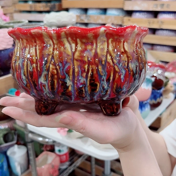 有孔.凑单10元陶瓷花盆发货！