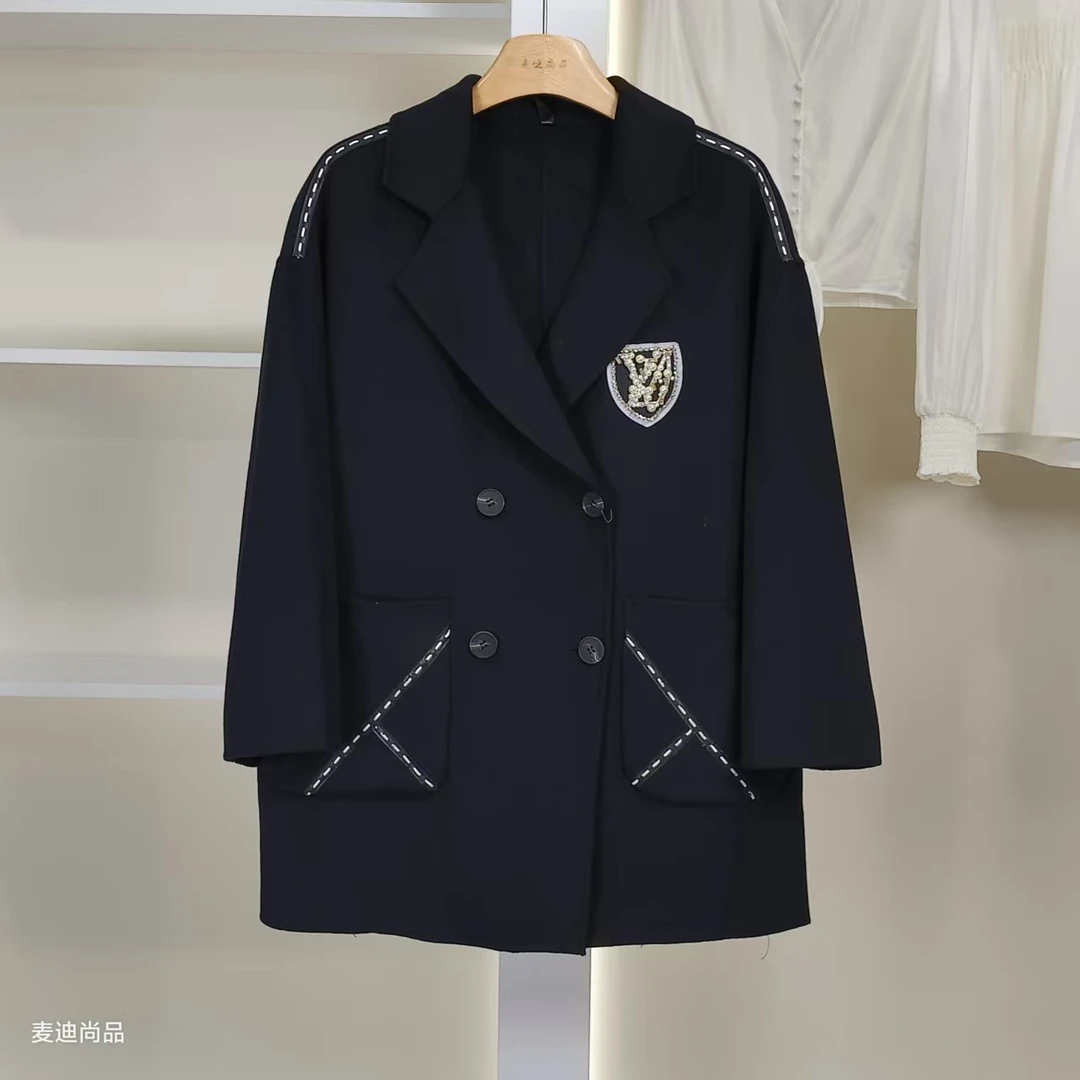 麦迪尚品 5061715 秋冬厚款宽松双面呢大衣品牌撤柜女装