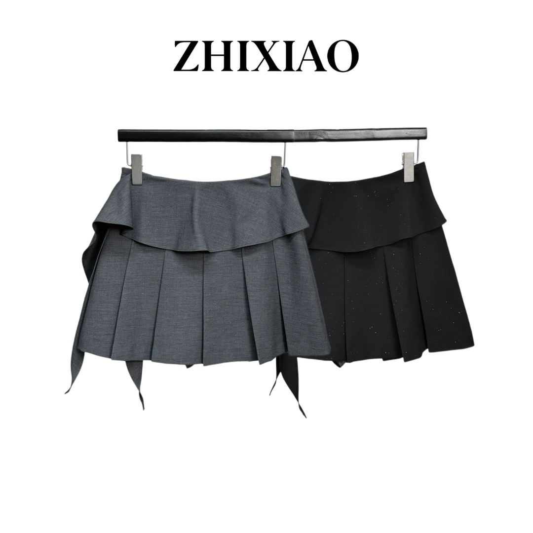 【ZHIXIAO】秋冬新款:百褶亮闪短裙82322