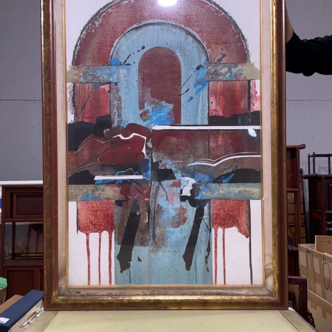 绘画明**舍屏风框画茶空间设计