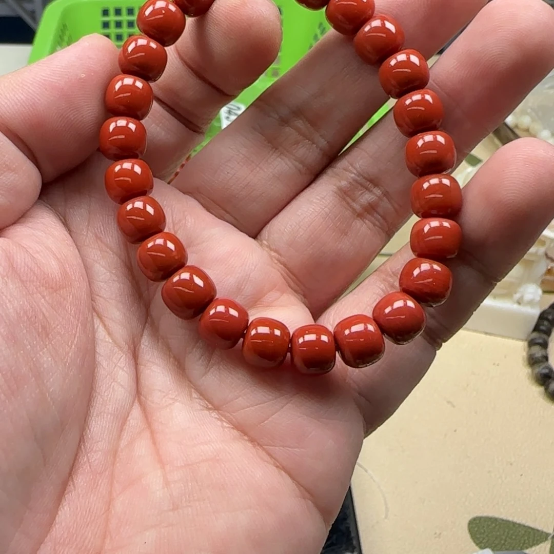 白玉菩提吊坠红色6707