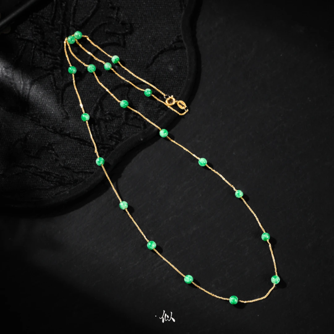 L【琳琅】·似梓珠宝· 18K满天星翡翠项链  多样性发一 SZCC430185