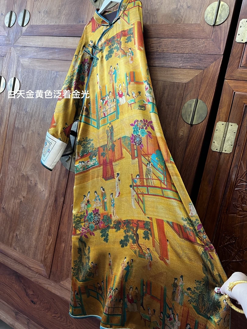 香云纱袍子倒大袖