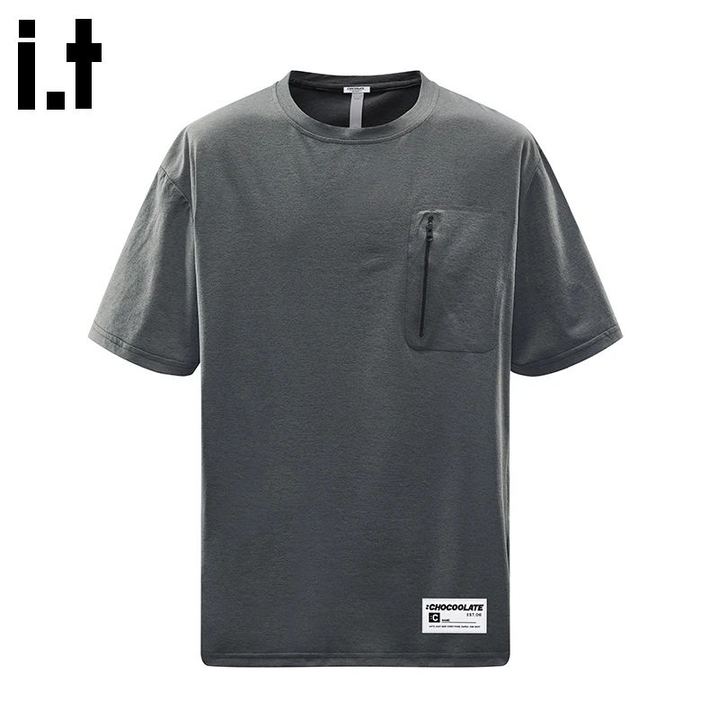 i.t:CHOCOOLATE速干短袖男圆领t恤2025夏季新款休闲宽松潮牌男装