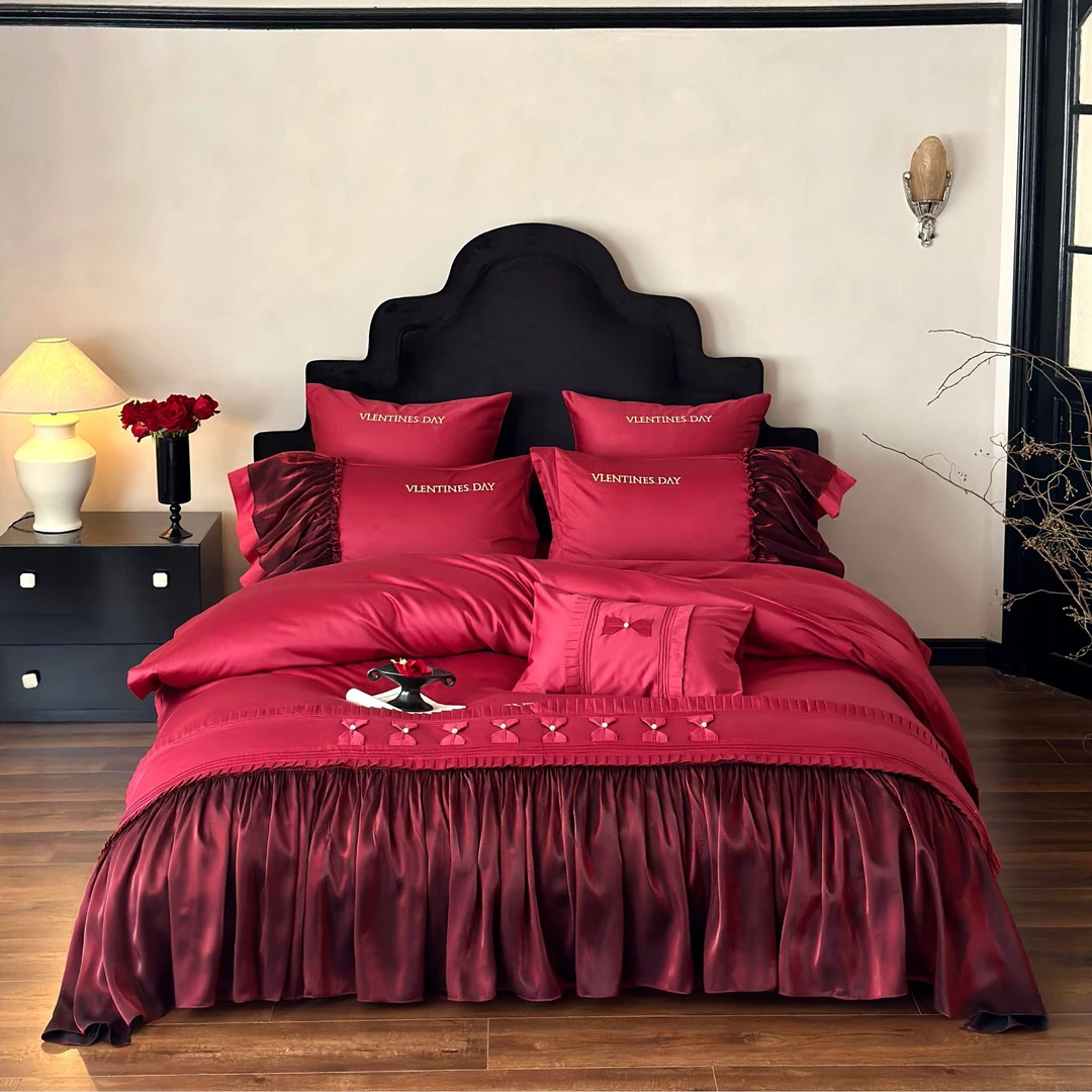 【懒猫猫家纺】嫣然    新款全棉长绒棉印花轻奢高级四件套