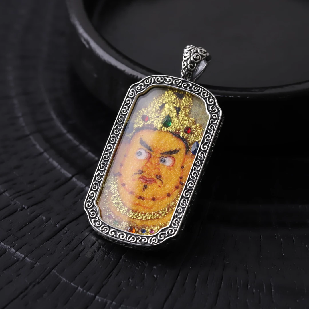 S8970 银宝石画吊坠DIY配件