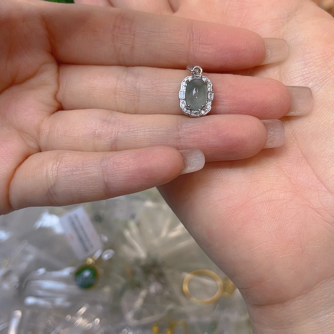 翡翠银S925镶嵌戒指