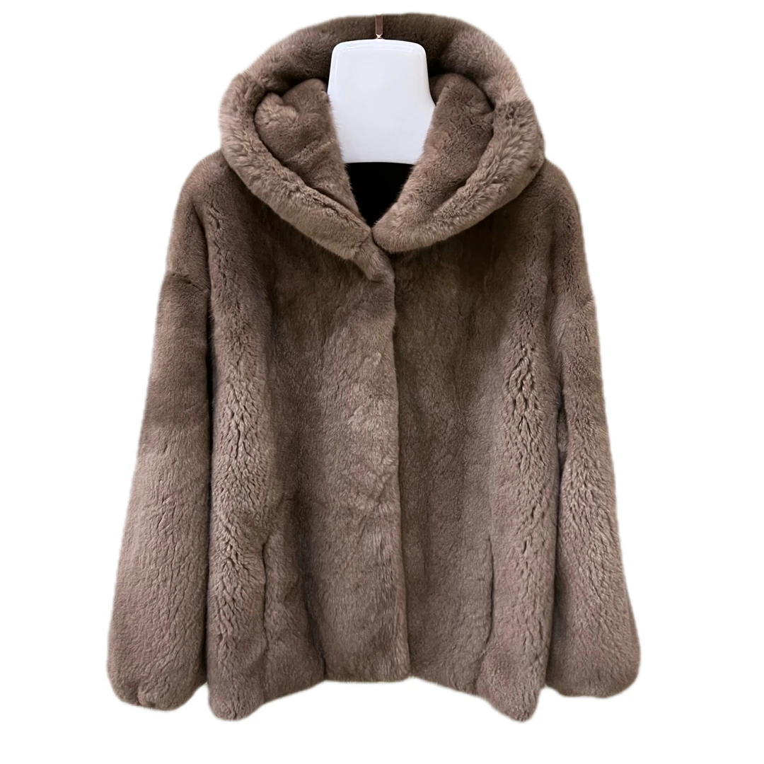 荣之银兰帕斯特天鹅绒帽冬季皮草女士时尚轻奢保暖女款貂皮短衣帽