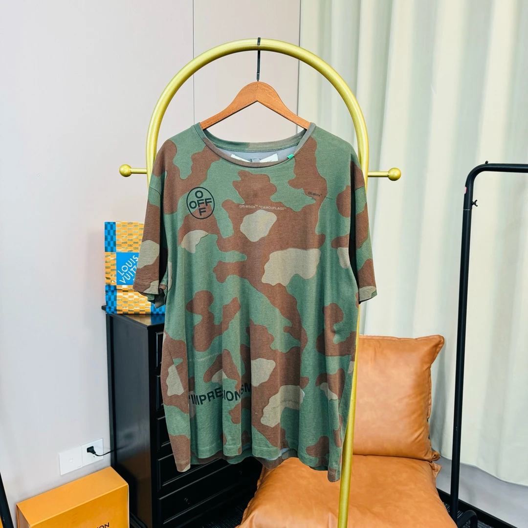 99新 OFF-WHITE  迷彩背后logo短袖 M码