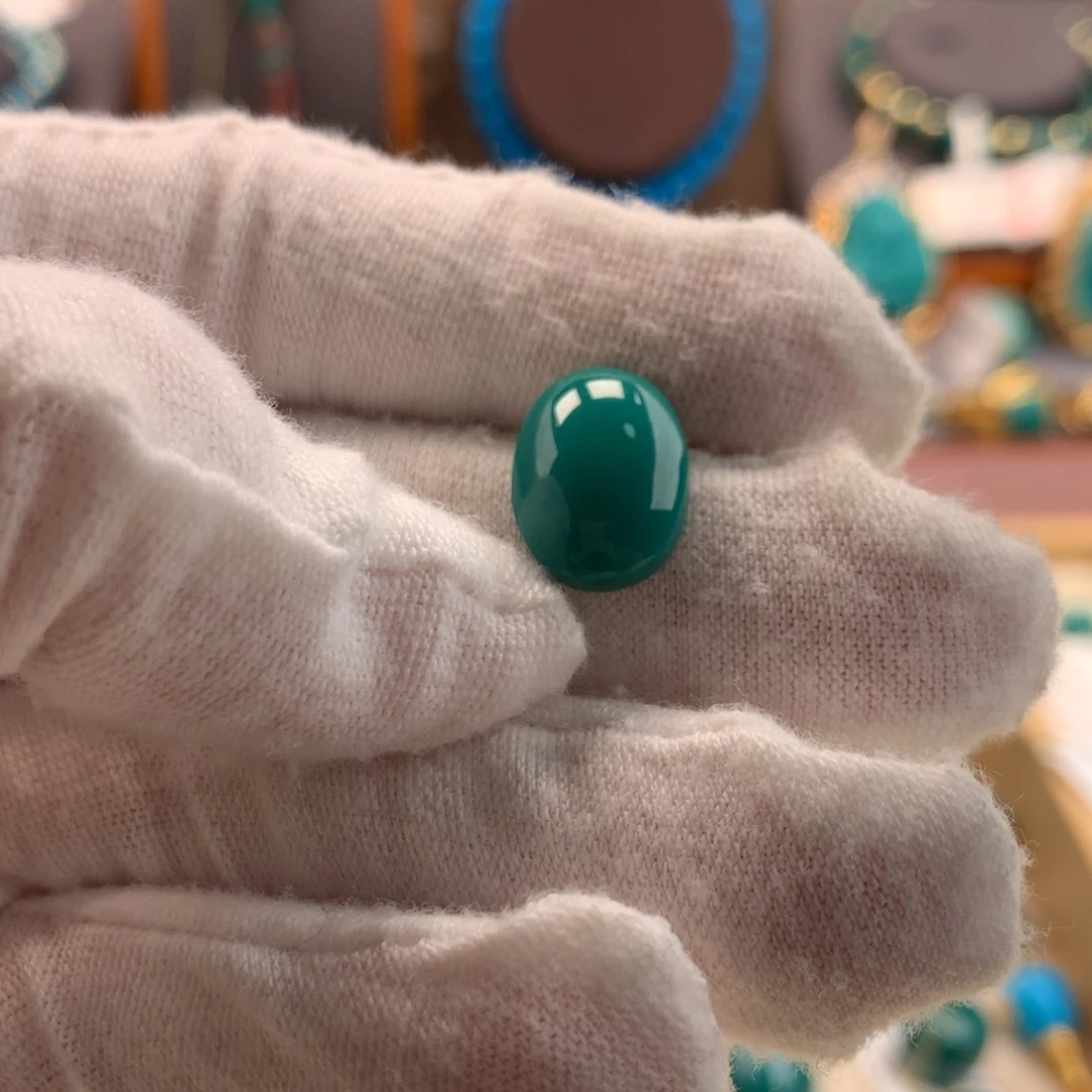 绿松石18K金镶嵌挂件