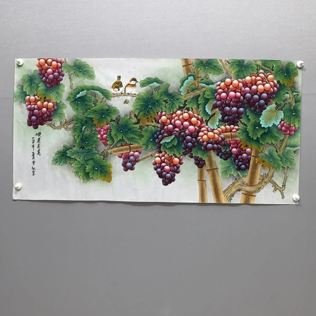 国画聚*盆横幅四尺工笔硕果累累贾敏